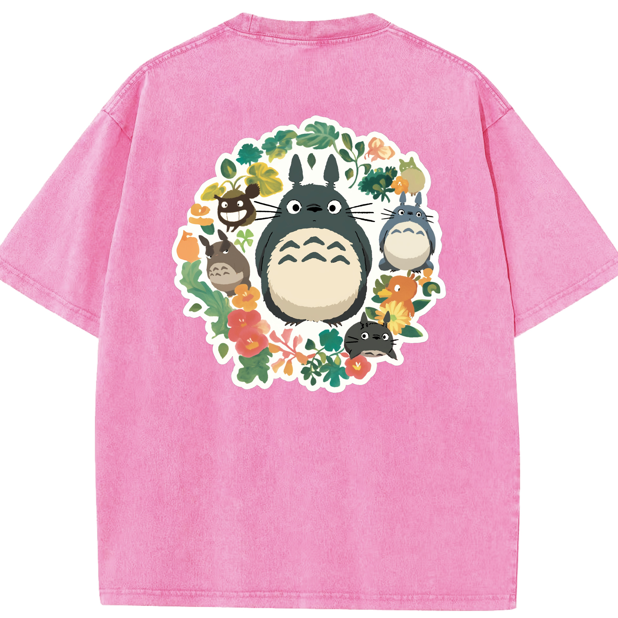（画像用） となりのトトロ 草壁メイ 草壁サツキ My Neighbor Totoro Satsuki Kusakabe Mei Kusakabe 綿100% ヴィンテージ風 半袖Tシャツ（背面プリント）